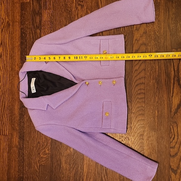Zara Women's Lilac Blazer with Gold Buttons - Picture 3 of 7